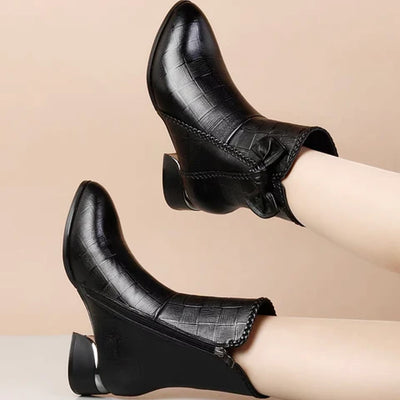 Bota de Couro Aveludada para Inverno - Winter Soft