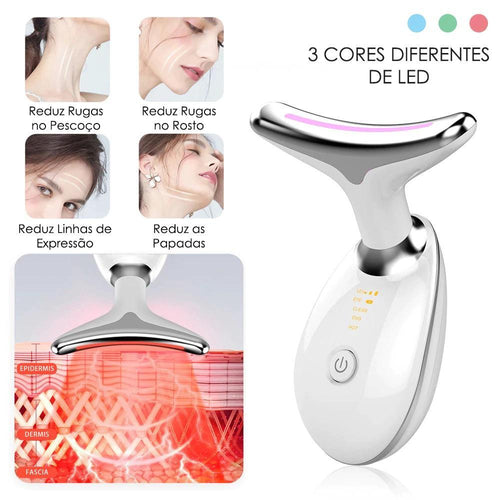 Massageador Rejuvenescedor com LED para Rosto e Pescoço - GlowRenew