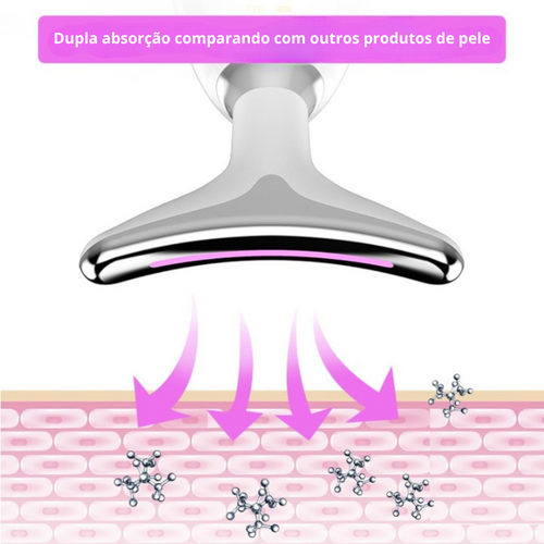 Massageador Rejuvenescedor com LED para Rosto e Pescoço - GlowRenew