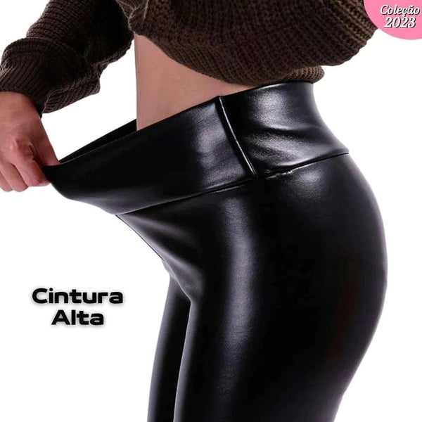 Calça de Couro Aveludada - HotLeg